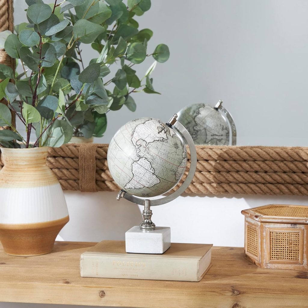 Deco 79 Marble Globe with Marble Base